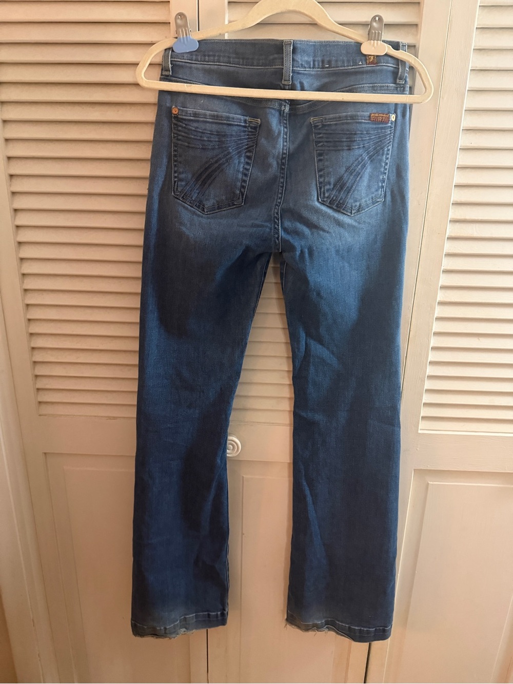7 For All Mankind Dark Blue Flare Jeans Dojo